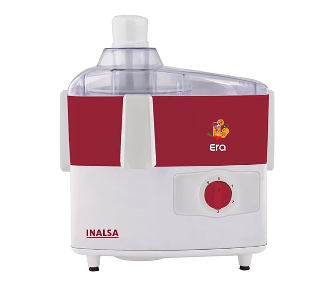 Inalsa JMG Era 450-Watt Juicer Mixer Grinder with 2 Jar Red and White