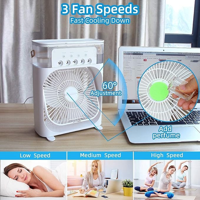 Mist Fan with 5 Hole Spray, Efficient Cooling and Ultra Quiet