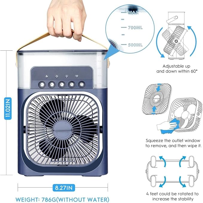 Mist Fan with 5 Hole Spray, Efficient Cooling and Ultra Quiet