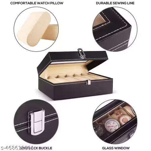 Watch Box Organizer 6 Pic Watch Storage Holder For Men & Women