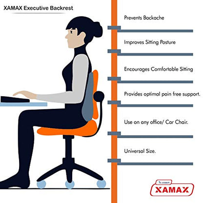 XAMAX Executive Backrest designed for Chair lumbar pain free Support