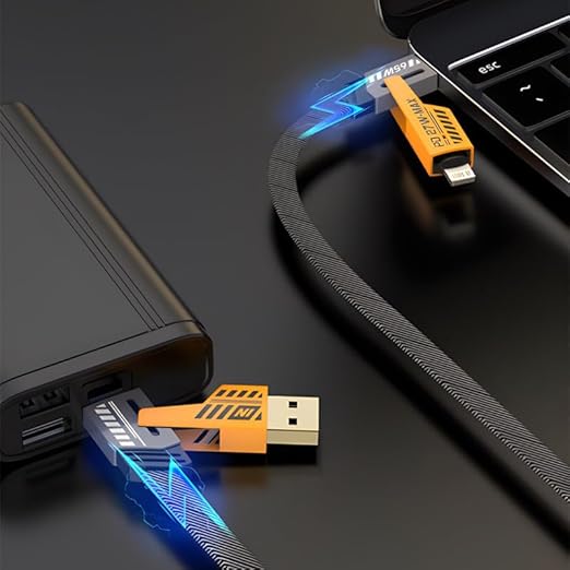 METKOOL 4 in 1 Multifunction Charging Data Cable Type C USB PD 65 MAX Fast Charging Cable 65W for Phone