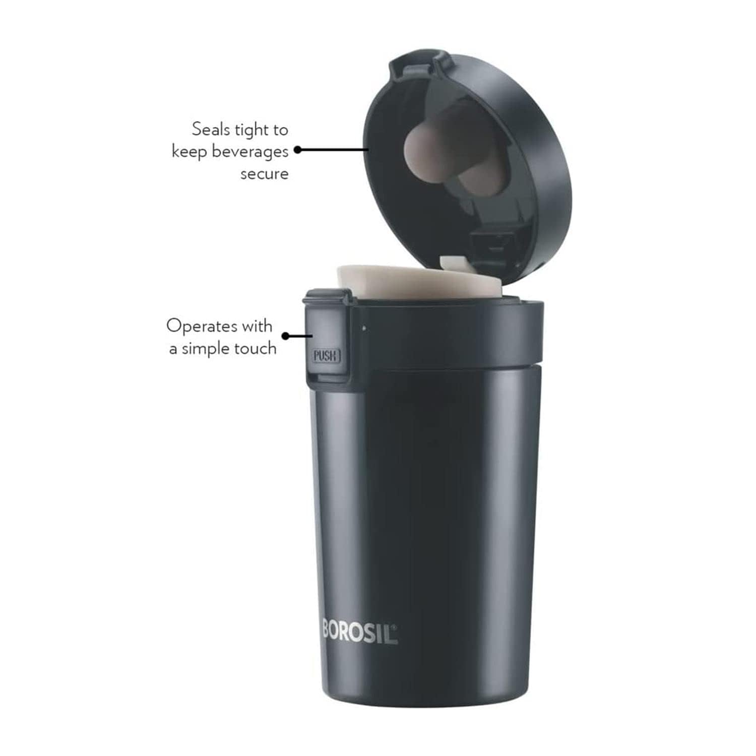 Borosil Hydra Coffeemate 300 ml Stainless Steel Travel Mug