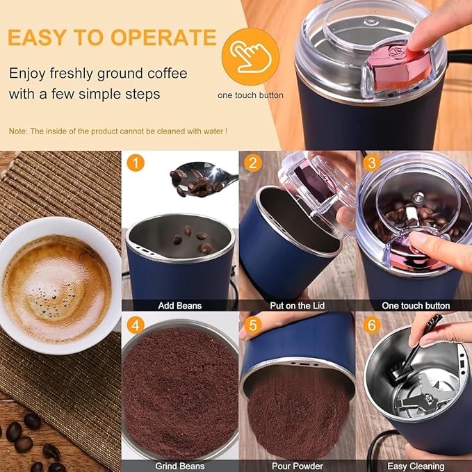 Portable Electric Coffee Grinder Spice Grinder for Dry Masala and Herb