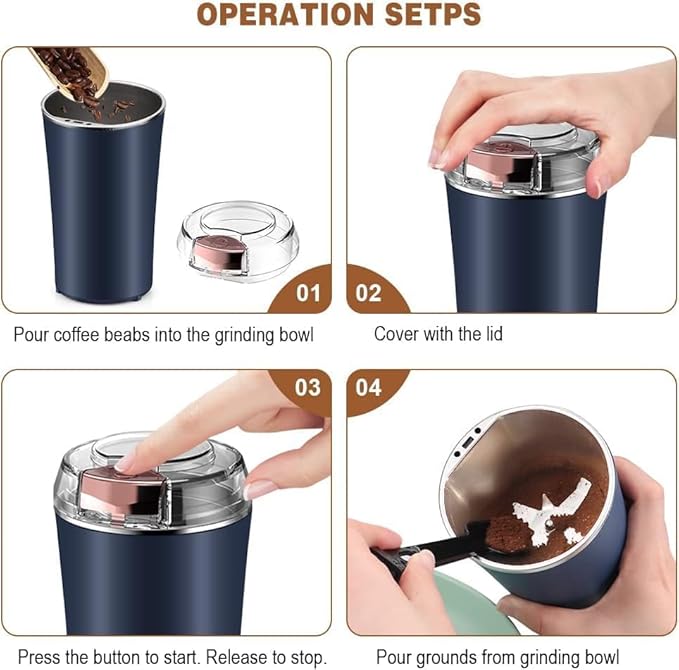 Portable Electric Coffee Grinder Spice Grinder for Dry Masala and Herb