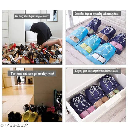 Shoe Cover | Shoe Storage Bag | Shoe Pack | Footwear Pouch | Pack of 6