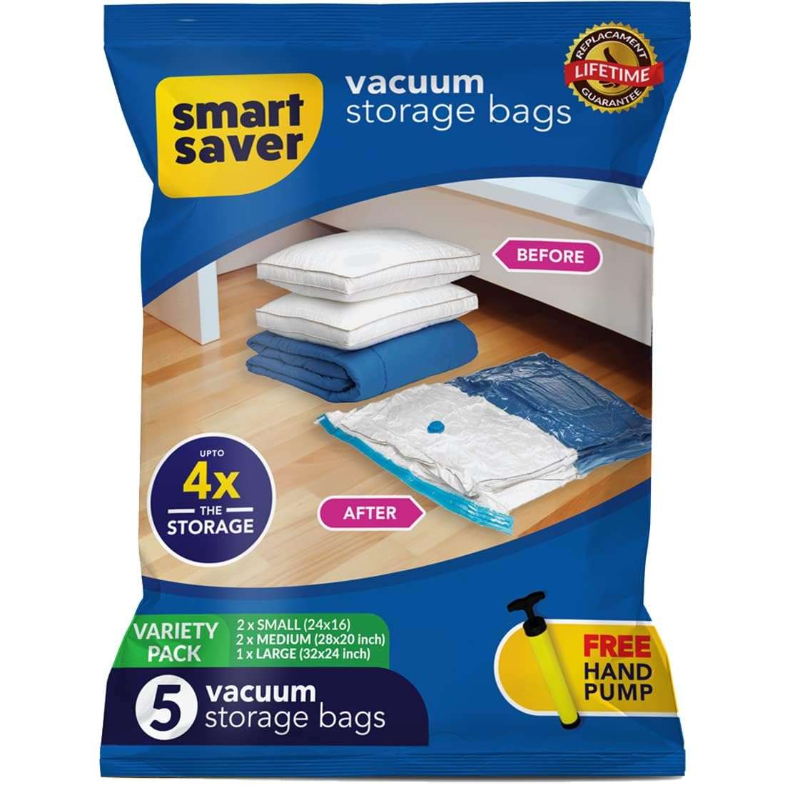 Smart Saver Vacuum Compression Storage Bags for Blankets and Woolens