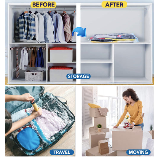 Smart Saver Vacuum Compression Storage Bags for Travel Bag for Clothes