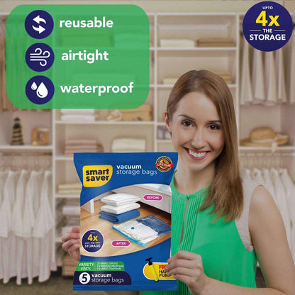 Smart Saver Vacuum Compression Storage Bags for Blankets and Woolens